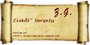 Ziskó Gergely névjegykártya